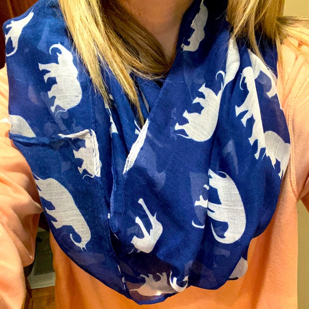 Blue Elephant Infinity Scarf